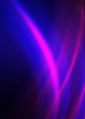 Dark blue abstract background with ultraviolet neon glow, blurry light lines, waves