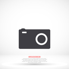 Camera vector icon , lorem ipsum Flat design