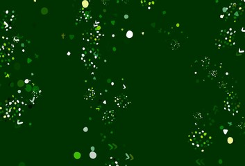 Light Green, Yellow vector backdrop with memphis shapes.