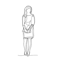 vector, isolated, single line drawing of a woman