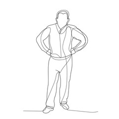 Fototapeta na wymiar single line drawing man, guy, businessman