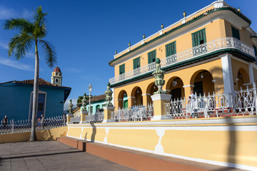 Fototapeta premium Facade of Count Brunet Palace and Romantic Museum in Trinidad, Cuba