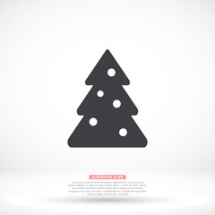 Christmas tree vector icon , lorem ipsum Flat design