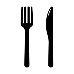 fork and knife icons isolated on white background.