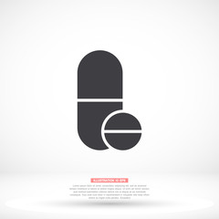 Pills vector icon , lorem ipsum Flat design