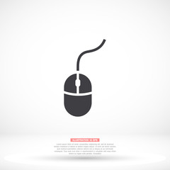 Mouse vector icon , lorem ipsum Flat design