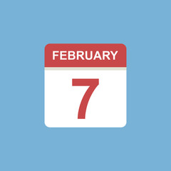 calendar - February 7 icon illustration isolated vector sign symbol