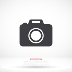 Camera vector icon , lorem ipsum Flat design