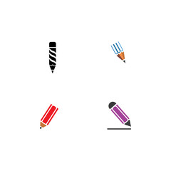Set Pencil Logo Template vector symbol