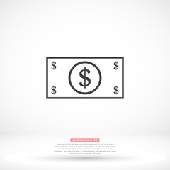 Dollar vector icon , lorem ipsum Flat design