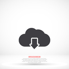 cloud download vector icon , lorem ipsum Flat design