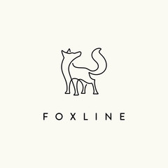 Wild fox one line vector animal logo character inspirations