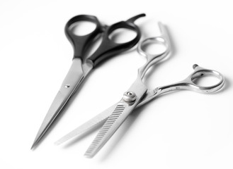 Scissors for haircuts isolated on a white background