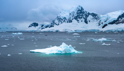 Paradise Harbor, also known as Paradise Bay, behind Lemaire and Bryde Islands in Antarctica. Name...