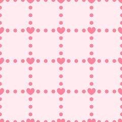 Heart background with dots. Seamless vector pattern