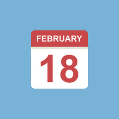calendar - February 18 icon illustration isolated vector sign symbol