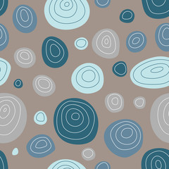 Seamless pattern with doodle circles randomly distributed, vector abstraction illustration. Design for textile and wallpapers