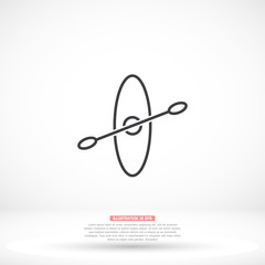 Kayak vector icon , lorem ipsum Flat design