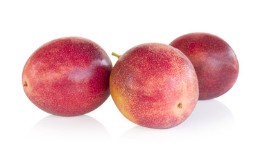 Fresh passion fruit isolated on white background, food healthy concept