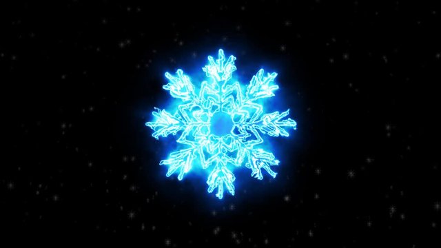 snowflake in energy wave simulation effect on dark background