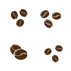 Brown coffee beans vector icon