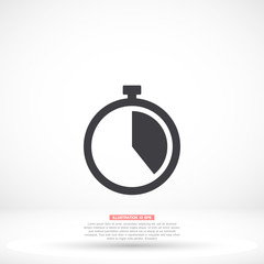 Stopwatch vector icon , lorem ipsum Flat design