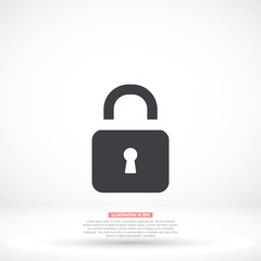 Lock - vector icon , lorem ipsum Flat design