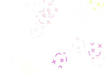 Light Pink, Yellow vector background with math elements.