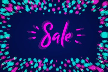 Neon light backdrop. Template for your invitation, poster, banner, commercy, post card.