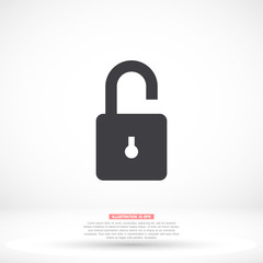 Lock vector icon , lorem ipsum Flat design