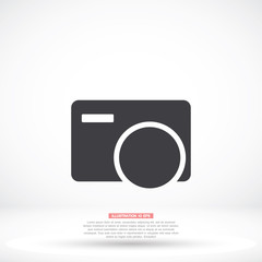 Camera vector icon , lorem ipsum Flat design