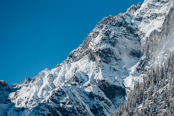 beautiful view of the snowy European alps, stunning mountains