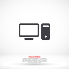 Computer vector icon , lorem ipsum Flat design