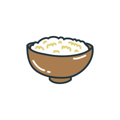 rice doodle icon, vector illustration