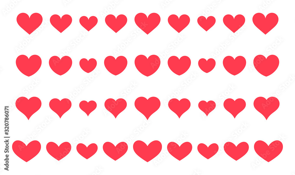 Poster Red hearts border patterns for design