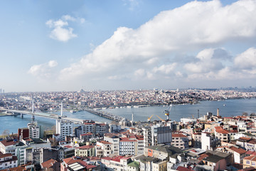 View over Istanbul and Bosporus from above