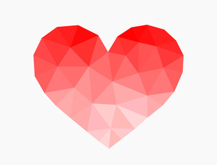 Low poly heart icon.
