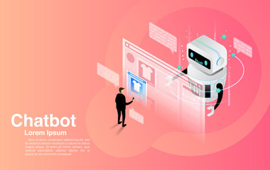 Chatbot, chatting with chatbot application, chatbot technology and online help center, Vector EPS 10	