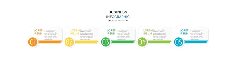Business infographic element with 5 options, steps, number vector template design