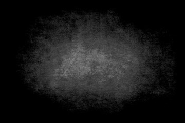Dark grunge textured wall closeup - Abstract blur black and dark wall for studio room gradient black background