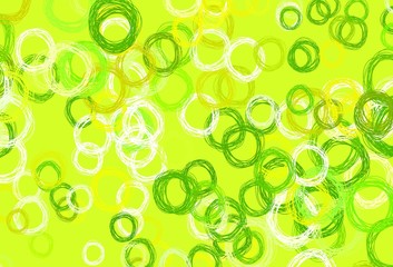 Light Green, Yellow vector texture with disks.