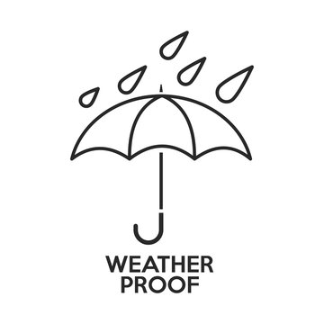 Weather Proof Icon. Outline Thin Line Flat Illustration. Isolated On White Background. 