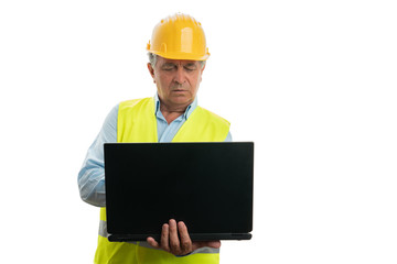 Engineer looking at personal computer