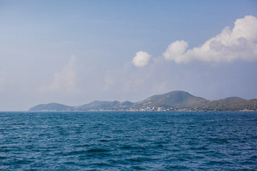 Photo of the sea with the island