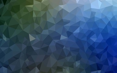 Dark Blue, Green vector low poly layout. Elegant bright polygonal illustration with gradient. Triangular pattern for your design.