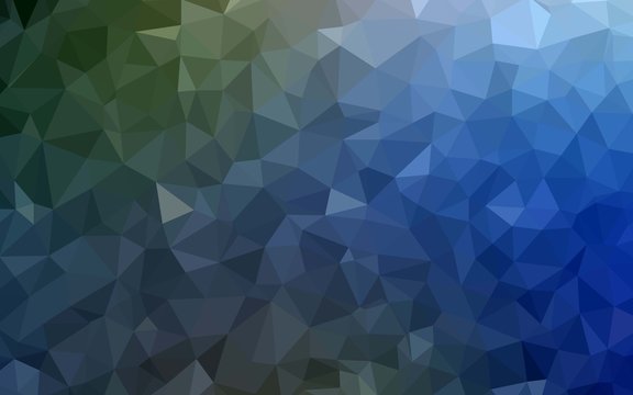 Dark Blue, Green vector low poly layout. Elegant bright polygonal illustration with gradient. Triangular pattern for your design.