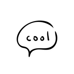 Speech bubble with word Cool. Hand Drawn Comic Speech Bubble