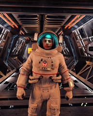 astronaut in spaceship,3d rendering of sci-fi concept © Joe Therasakdhi