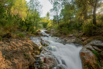 waterfall in pure nature and mountain