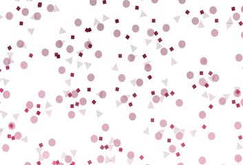 Light Pink vector backdrop with lines, circles, rhombus.